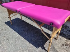 Table de massage pliante Lit de massage Portable Cadre en bois Fuchsia