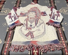 Western Wear Native Chief Duster Robe OS Blanket Coat BR