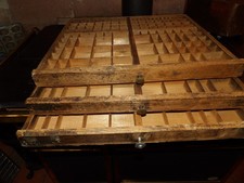 3 old wooden printer lockers 50 x 44 cm, craft furniture, storage, 1940