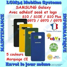 VITRE ARRIERE SAMSUNG S10 / S10E / S10Plus S10+ AVEC ADHESIF ET LOGO INCLUS
