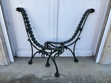 Cast iron garden bench feet decorated antique