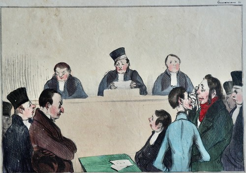 Daumier lithographie couleur - lithographie,
