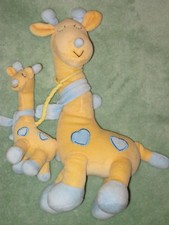 J # DOUDOU GIRAFE + BEBE jaune
