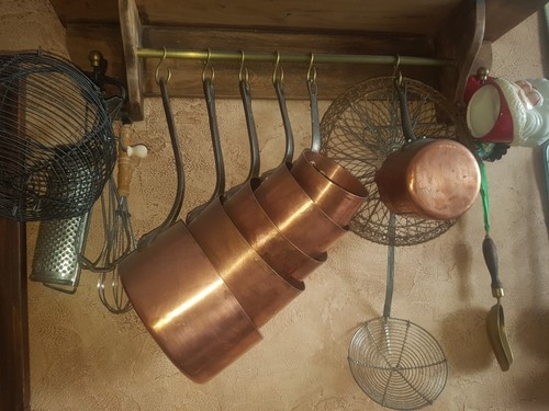 Lot casseroles cuivre rondes