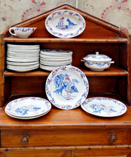BEAUTIFUL ANTIQUE DINETTE SET "LITTLE RED RIDING HOOD" 37 pieces circa 1920