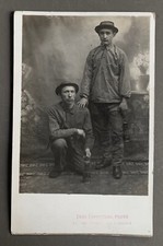 Antique PHOTO CARD MINERS coal mine LA LOUVIERE Belgium Hainaut Wallonia