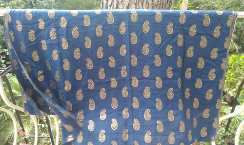 Tissus ancien 90cm bleu - /,