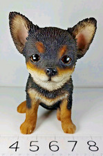 Chihuahua Puppy Dog Collectible Figurine Miniature Chubby Cute Black Brown White