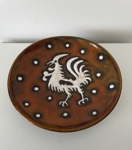 Assiette ancienne à - ,