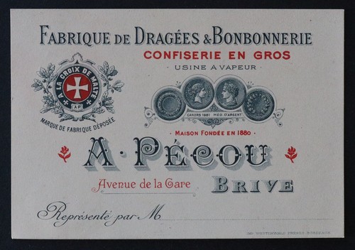 Carte visite confiserie - visite,