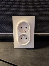 Prise de courant double 2P+T blanc Odace