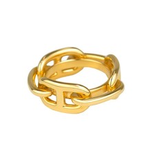 Bague écharpe HERMES 90 légate chaîne d’ancre laiton ton or