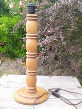 Pied de lampe en bois Tourné Vintage milieu XX° siècle H. 52 cm