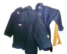 ROBE DE CHAMBRE + MANTEAU BLEUS MARINE 3/4 ANS