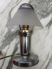 Petite lampe Champignon art déco Bronze Argenté? Chromé? 