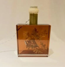 Pierre Giraudon Resin Inclusion Table Lamp - French - c1970s - Orange tone - MCM