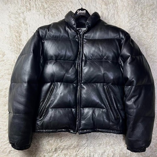 Doudoune cuir schott - cuir, zip