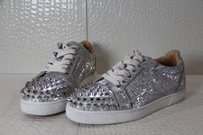 Christian Louboutin silver with metalic spikes sneakers size 36