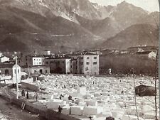 ITALY Carrara Marble Blocks 1908 Photo Stereo Vintage Citrate