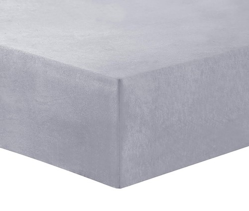Drap housse flanelle gris - gris,
