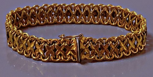 Vtg gourmette bracelet plaqué - gourmette,