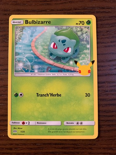 Carte pokémon bulbizarre - pokémon, 1/25