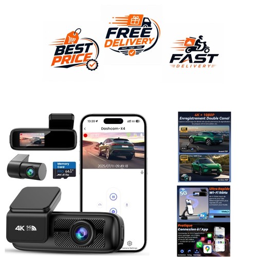 Dashcam voiture avant arrière