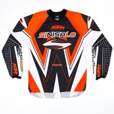 Vintage KTM x Sinisalo Tech Motocross Jersey L Orange Black White 90s/00s Racing