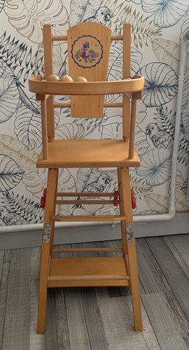Chaise haute vintage bois - chaise,