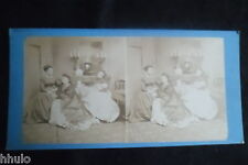 STB701 Gender Scene 3 Women Sofa Sofa Stereoview Photo STEREO Albumen