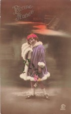 CP GOOD YEAR SMILING LITTLE GIRL FUR COAT WITH ROSES