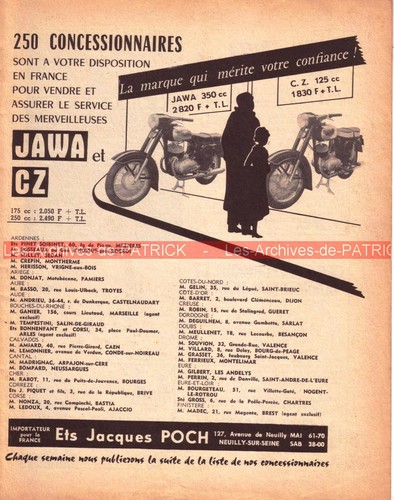 Publicité jawa 350 cz 125 - -,