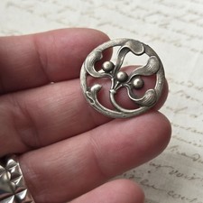 ELEMENT BIJOU Gui 1900 Art Nouveau Métal Argenté Jugendstil 