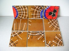 Lot de 9 anciens carreaux de