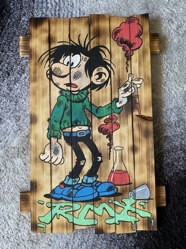 Peinture street art sur - peinture, bois