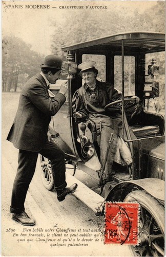 Old postcard paris chauffeuse - postcard,