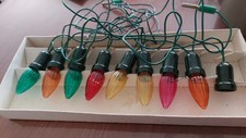 GUIRLANDE DE NOEL LAMPES ET BOITE  VINTAGE 1960  ..Lampes testées
