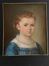 Tableau ancien portrait Pastel