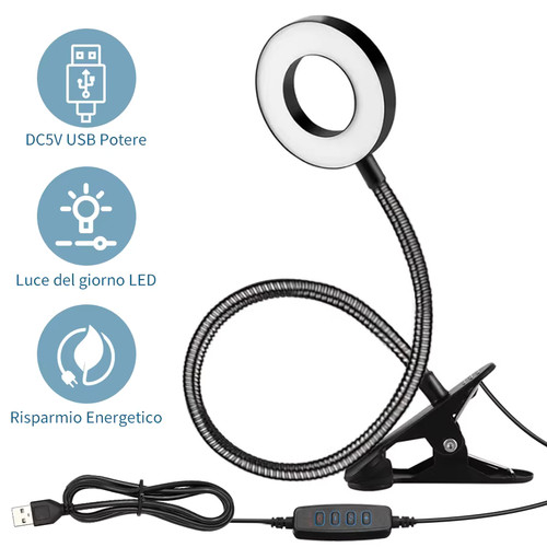 Lampe bureau led - led, clip