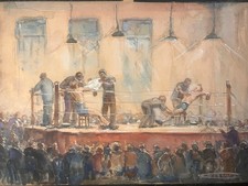 Scène de combat de boxe -