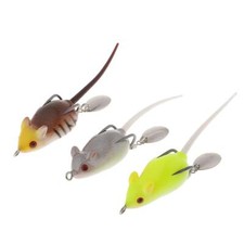 3 Pcs Doux Souris Appât Rat Leurre Souris Top Leurre de  À L'eau Bass