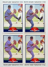 (4) 1989 Score PAUL GIBSON 595 Error “Crotch Grab" 4 Diff Whiteout Variations