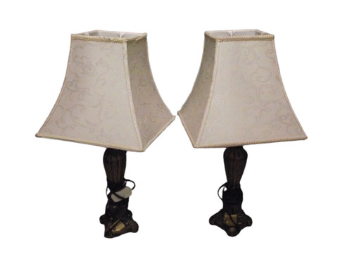Paire lampes style bronze - **paire,