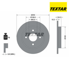 Brake Disc TEXTAR 92088403 For