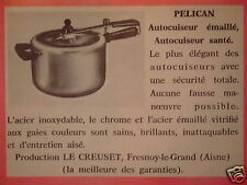 1963 THE CRUCIBLE PELICAN ENAMELLED PRESSURE COOKER - ADVERTISING
