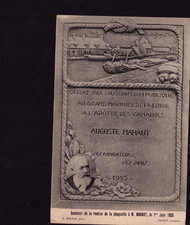 MARSEILLES-les-AUBIGNY Port (18) Commemorative plaque "Auguste MAHAUT Marinier"