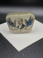 Ancienne Rare Petite Boite En Fer Tole Président POINCARÉ 1913