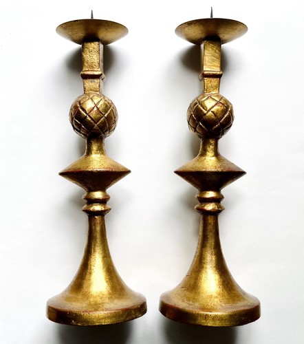 Pair gilt brass pomme - gilt, pin