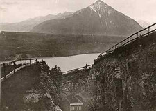 Train entrant dans un Tunnel. Train entering a tunnel  Vintage print. Vintage Tr