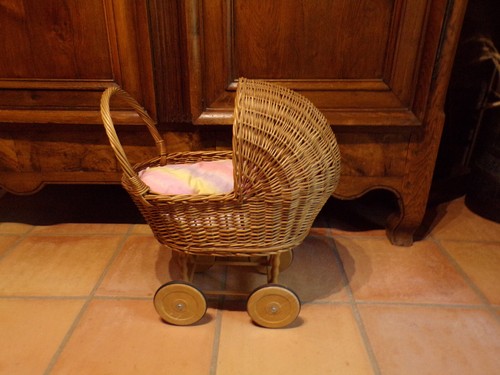 Ancien berceau osier pour - berceau, en